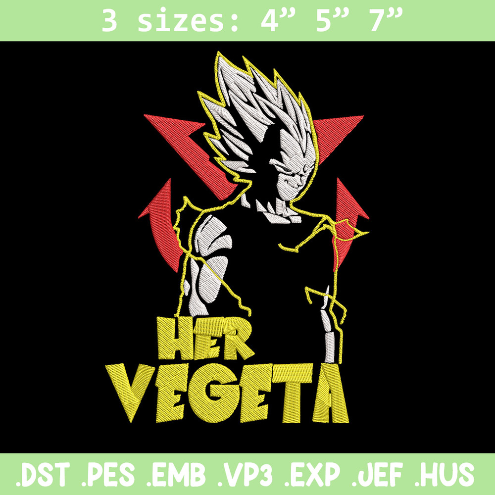 Her Vegeta Embroidery Design, Dragonball Embroidery, Embroidery File, Anime Embroidery, Anime shirt, Digital download.jpg