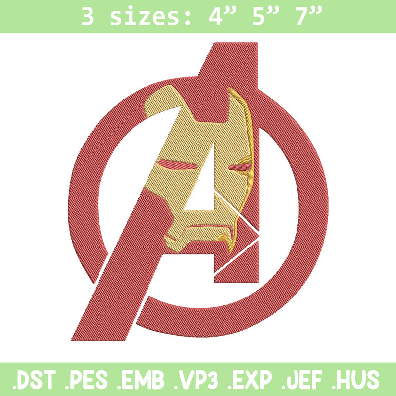 Iron man logo Embroidery Design, Marvel Embroidery, Embroidery File, Anime Embroidery, Anime shirt, Digital download.jpg