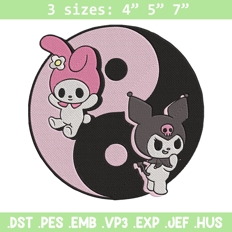 Kawaii Kuromi Embroidery Design, Hello kitty Embroidery, Embroidery File,Anime Embroidery, Anime shirt, Digital download.jpg
