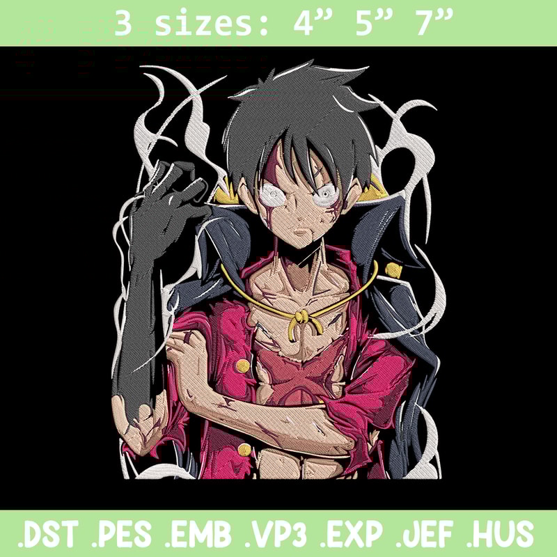 Luffy poster Embroidery Design,One piece Embroidery, Embroidery File, Anime Embroidery, Anime shirt,Digital download..jpg