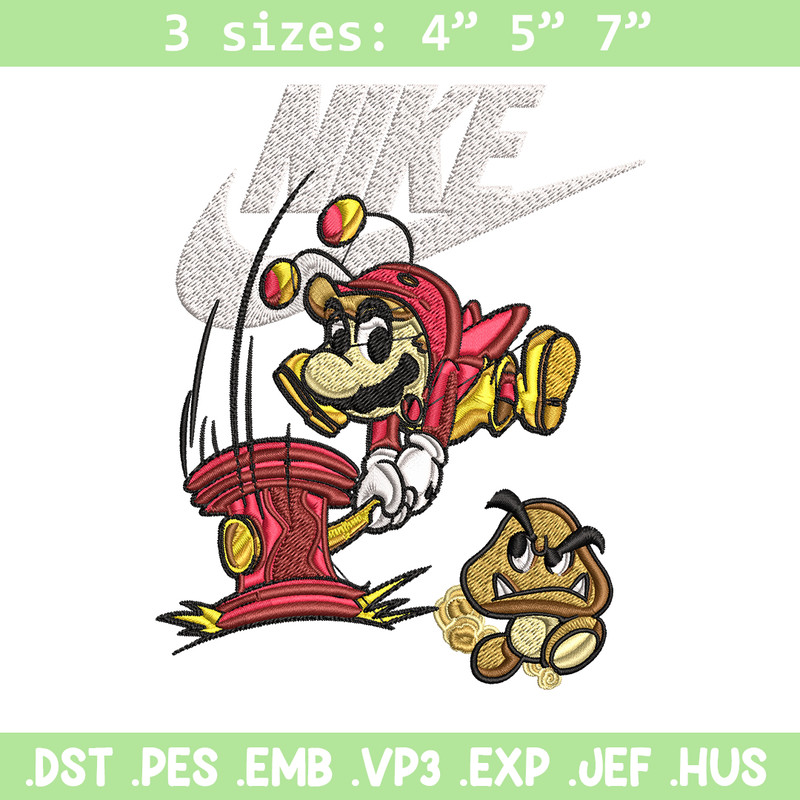 Mario bros Nike Embroidery design, Mario bros game Embroidery, Nike design, Embroidery file, Instant download..jpg