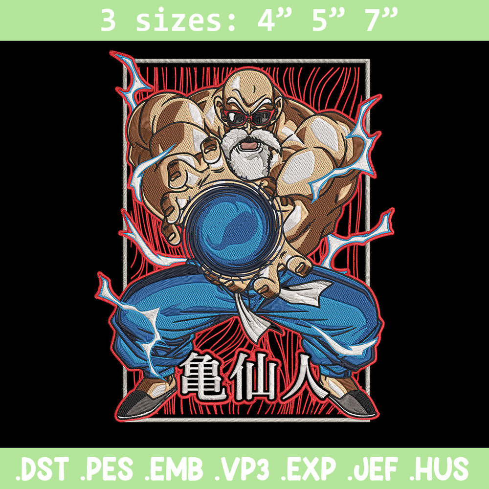 Master Roshi Embroidery Design, Dragonball Embroidery, Embroidery File, Anime Embroidery, Anime shirt, Digital download.jpg