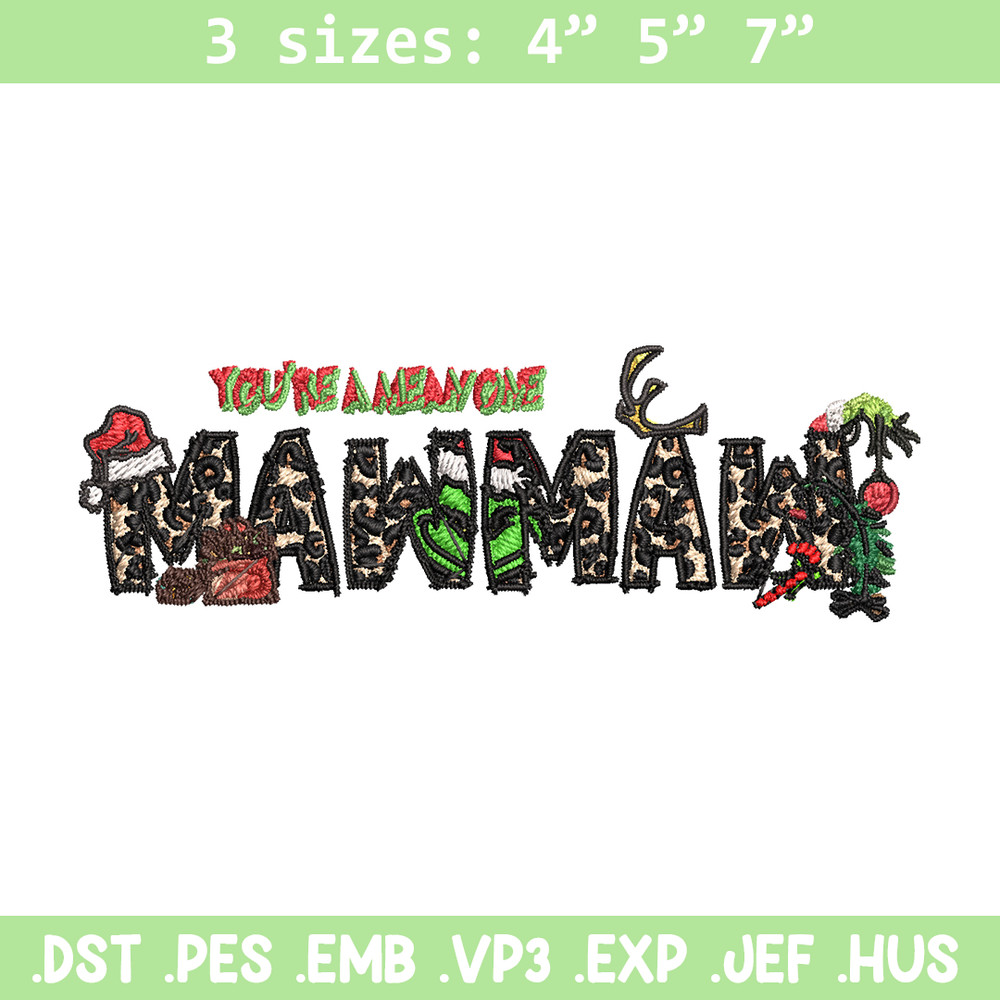 Maw Maw Ginch Christmas Embroidery design, Grinch Christmas Embroidery, Grinch design, Embroidery file, Digital download.jpg