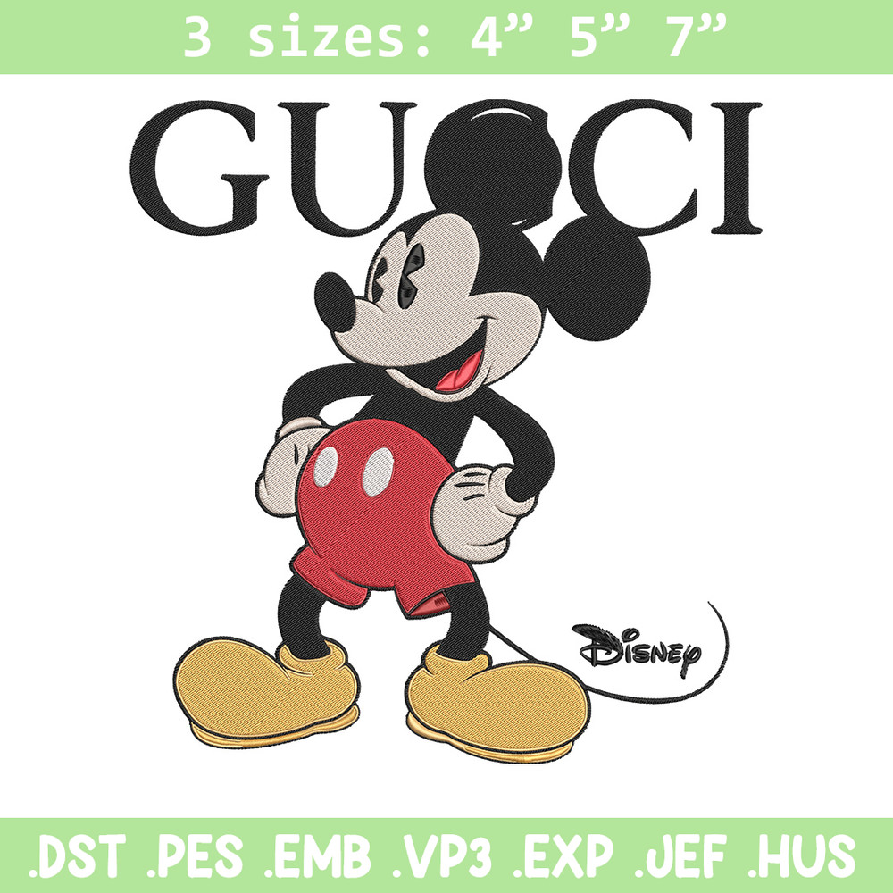 Mickey x gucci Embroidery Design, Mickey Embroidery, Embroidery File, Gucci Embroidery, Anime shirt, Digital download..jpg