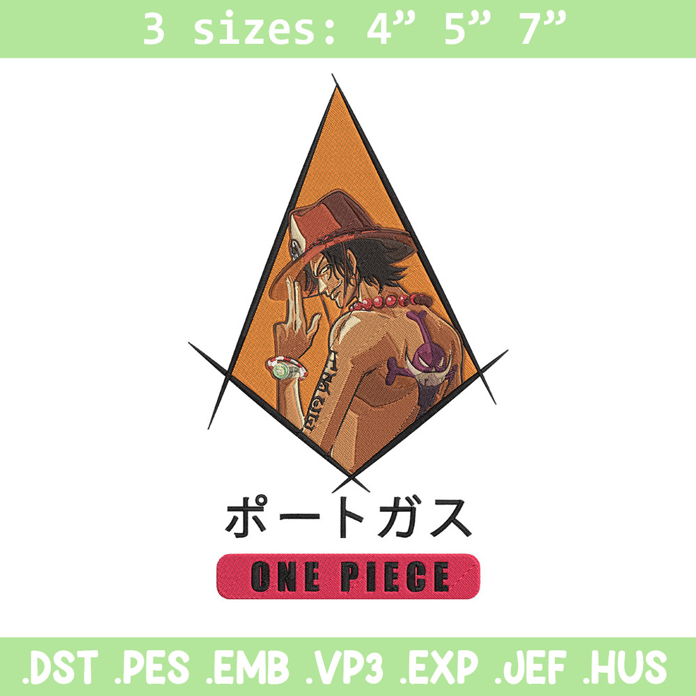 Ace poster Embroidery Design, One piece Embroidery, Embroidery File, Anime Embroidery, Anime shirt, Digital download..jpg