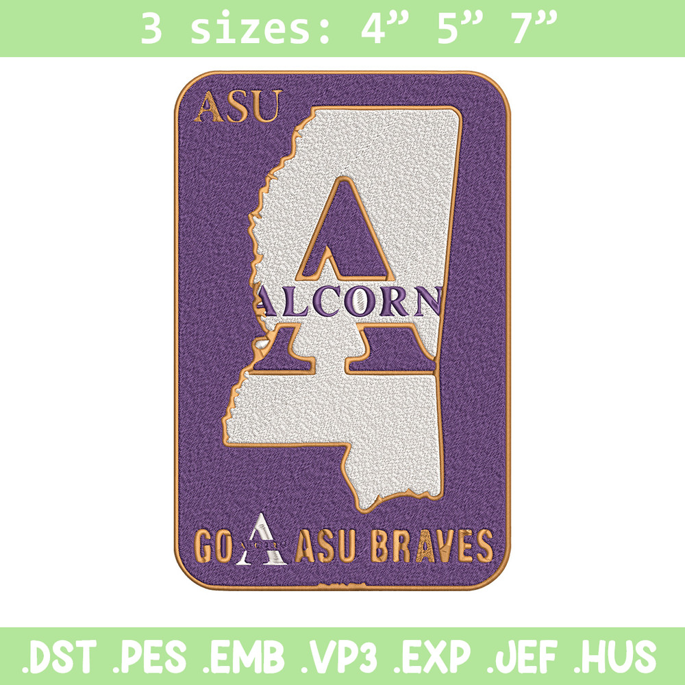 Alcorn State logo embroidery design, Logo embroidery, Sport embroidery, logo sport embroidery, Embroidery design.jpg