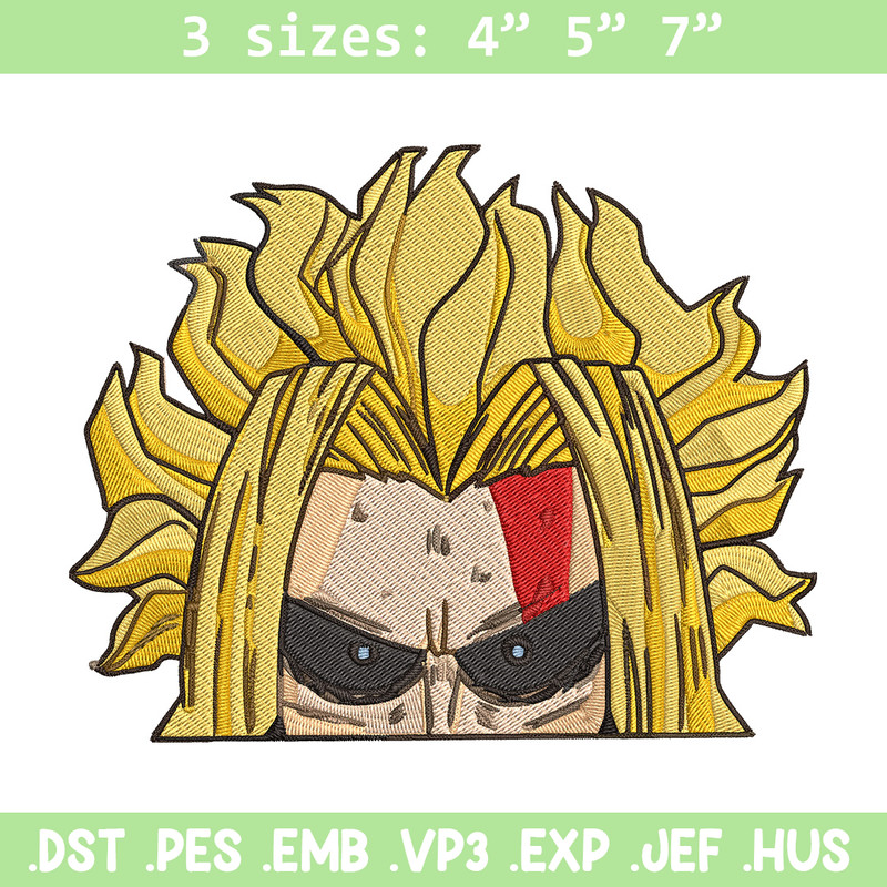 All Might Peeker Embroidery Design, Mha Embroidery, Embroidery File, Anime Embroidery, Anime shirt, Digital download.jpg