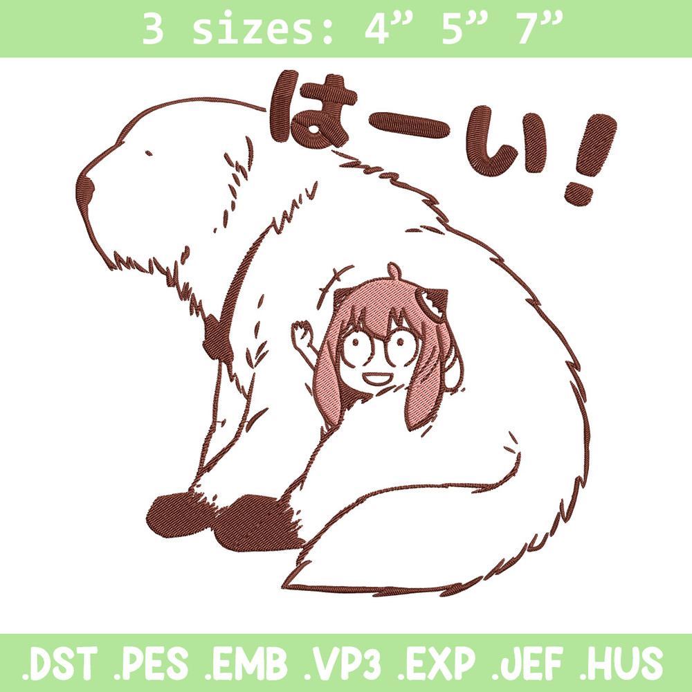 Anya and bond Embroidery Design, Spy x family Embroidery, Embroidery File, Anime Embroidery, Digital download.jpg