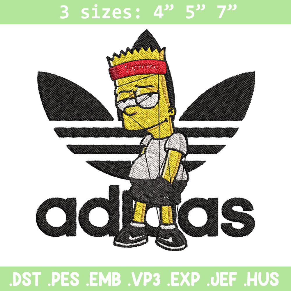 Bart adidas Embroidery Design, Adidas Embroidery, Embroidery File, Brand Embroidery, Logo shirt, Digital download.jpg