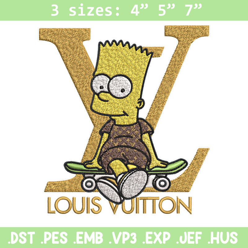 Bart simpson lv Embroidery Design, LV Embroidery, Embroidery File, Logo shirt, Sport Embroidery, Digital download.jpg