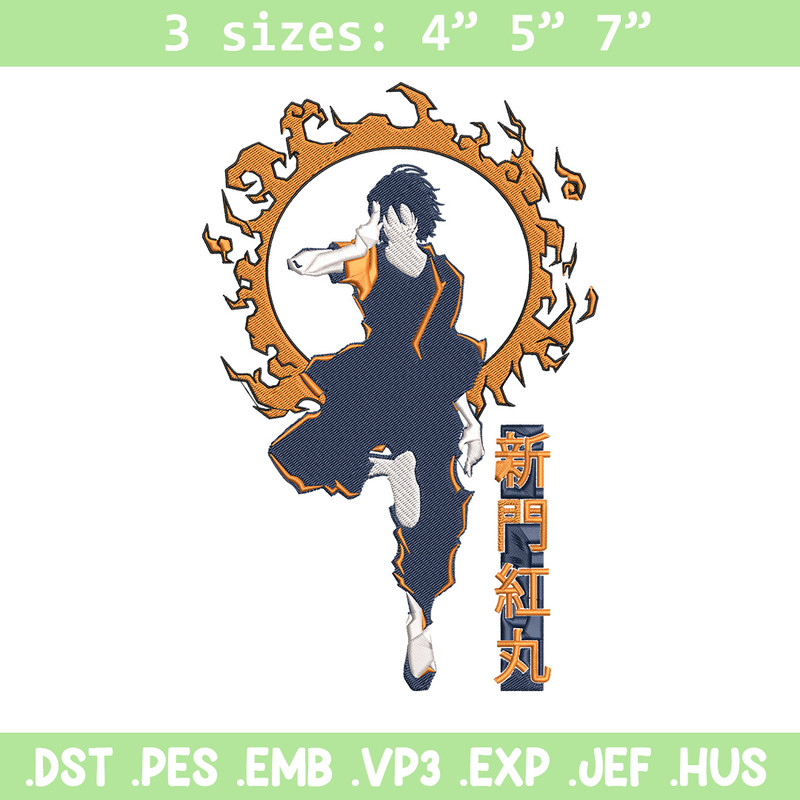 Benimaru Embroidery Design, Enen no Shouboutai Embroidery,Embroidery File,Anime Embroidery,Anime shirt,Digital download..jpg