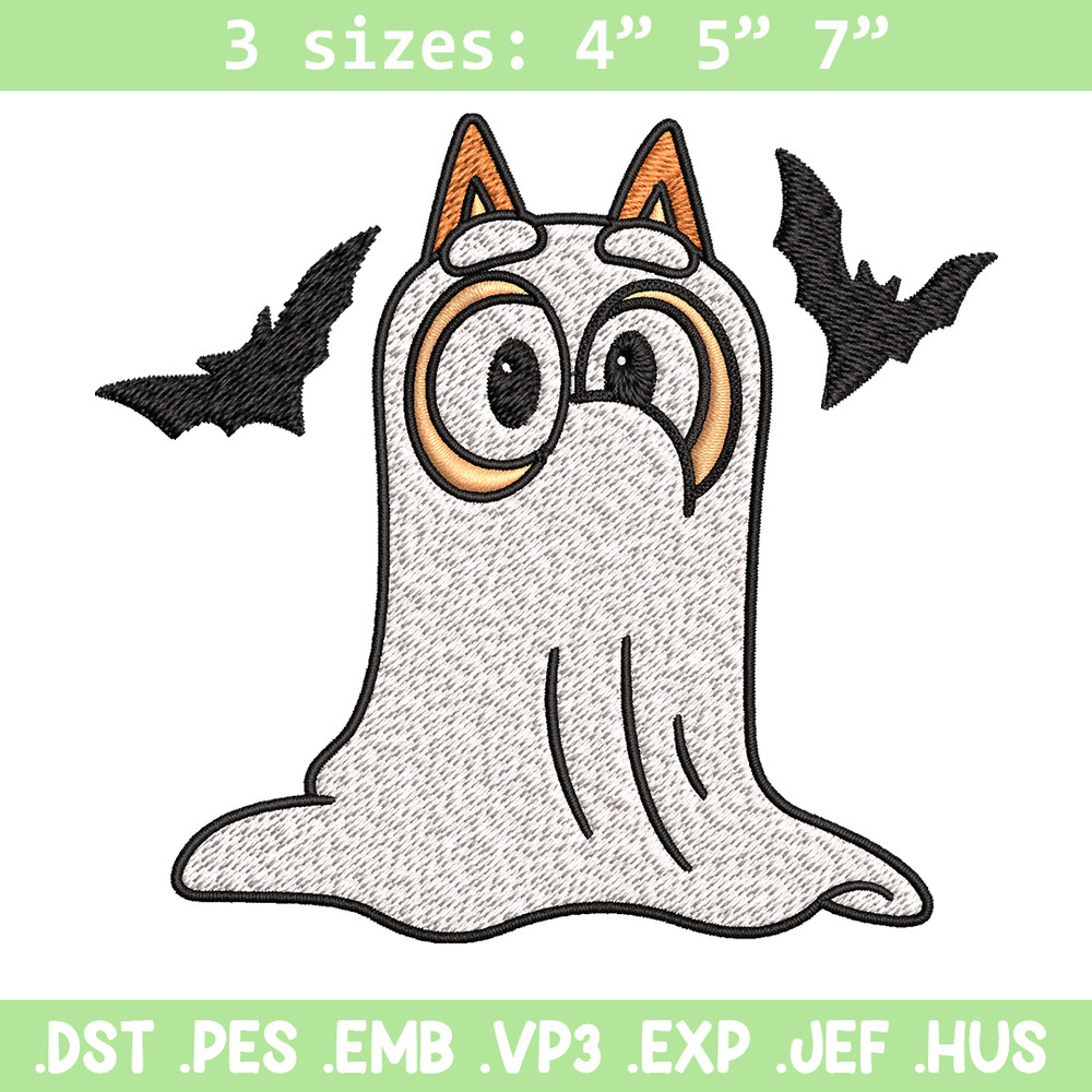 Bingo Ghost Halloween Embroidery design, Halloween Embroidery, cartoon design, Embroidery File, Digital download..jpg