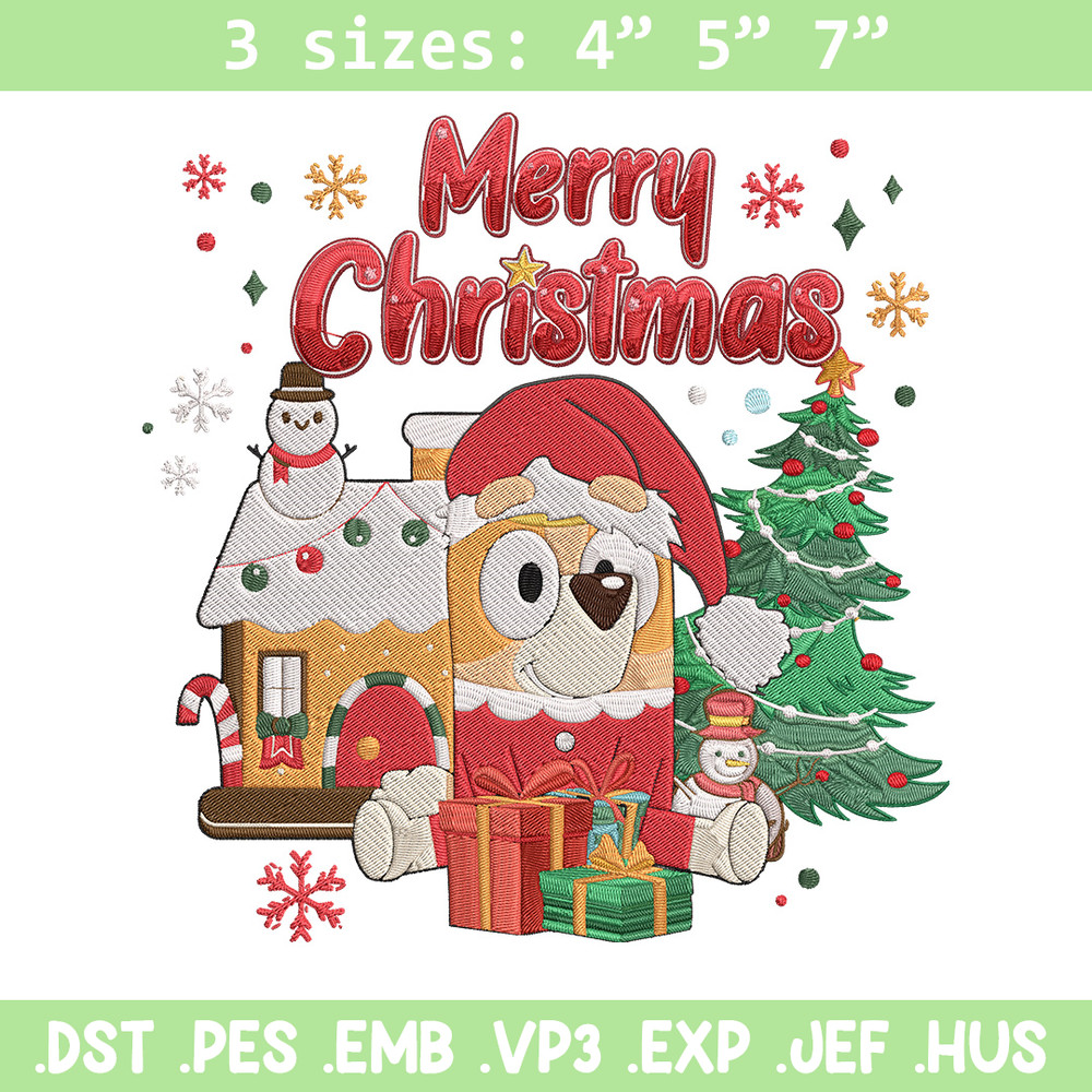 Bingo merry chrismas Embroidery Design,Bluey Embroidery, Embroidery File, Chrismas Embroidery, Digital download.jpg