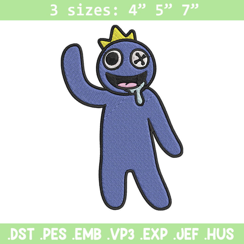 Blue Rainbow Embroidery Design, Rainbow Friends Embroidery, Embroidery File, Anime Embroidery, Digital download..jpg