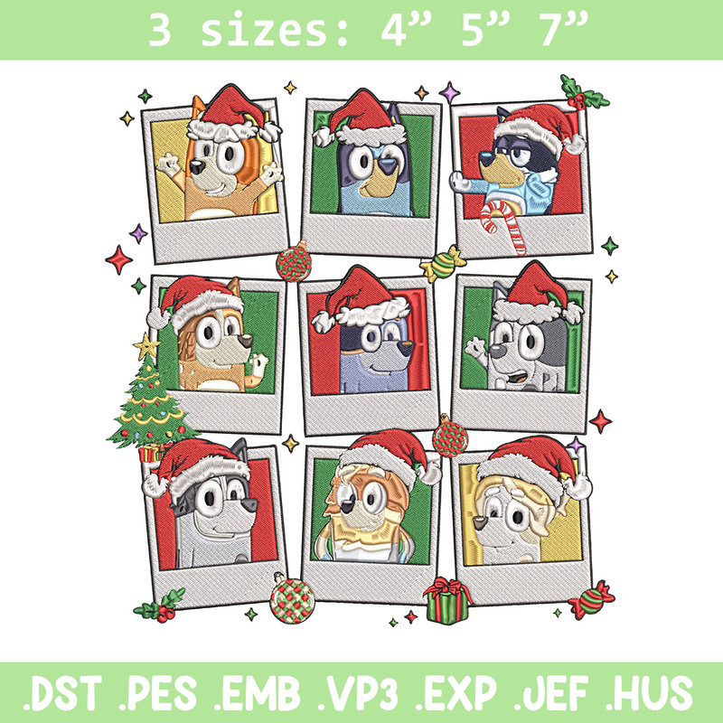 Bluey chrismas Embroidery Design, Bluey Embroidery, Embroidery File, Anime Embroidery, Anime shirt, Digital download.jpg