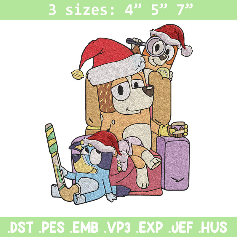 Bluey family Embroidery Design, Bluey Embroidery, Embroidery File, Chrismas Embroidery,Anime shirt, Digital download..jpg