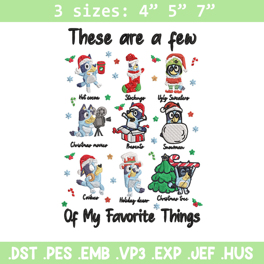 Bluey sticker Embroidery Design, Bluey Embroidery, Embroidery File, Chrismas Embroidery, Anime shirt, Digital download.jpg