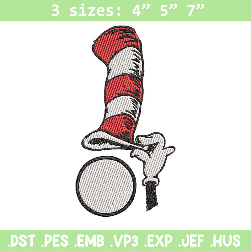 Cat In The Hat Embroidery Design, Cat In The Hat Embroidery, Embroidery File, logo shirt, Digital download.jpg