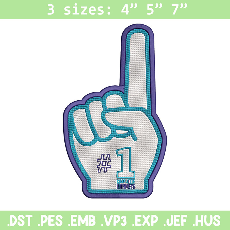 Charlotte Hornets NO 1 embroidery design, NBA embroidery, Sport embroidery, Embroidery design, Logo sport embroidery.jpg