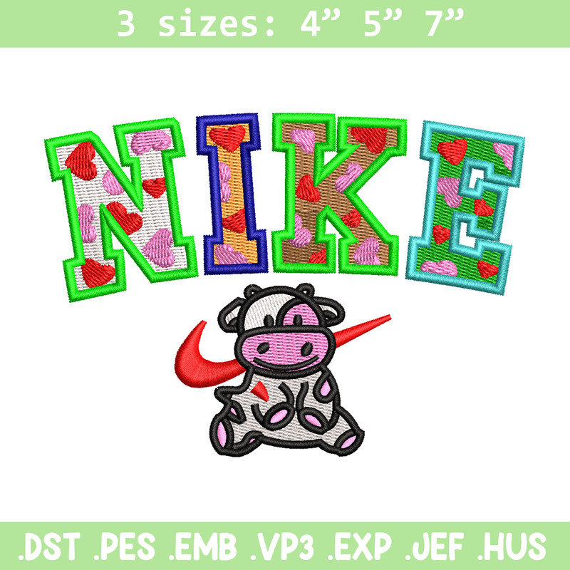 Cow color x nike embroidery design, Cow embroidery, Nike design, Embroidery shirt, Embroidery file, Digital download.jpg
