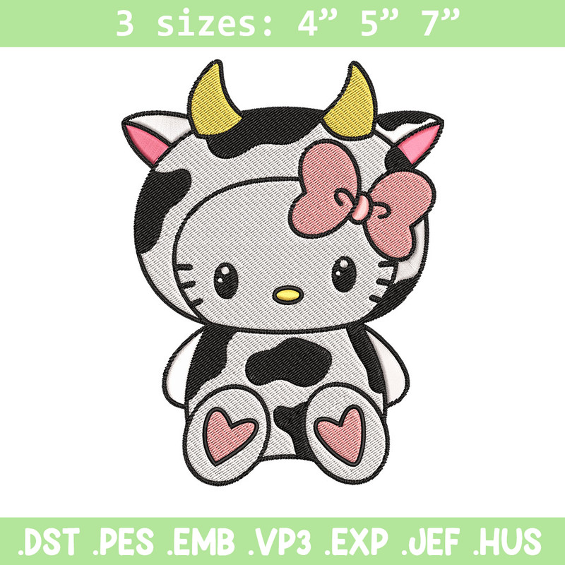 Cow Hello Kitty Embroidery Design, Hello Kitty Embroidery, Embroidery File, Cartoon shirt, Digital download..jpg