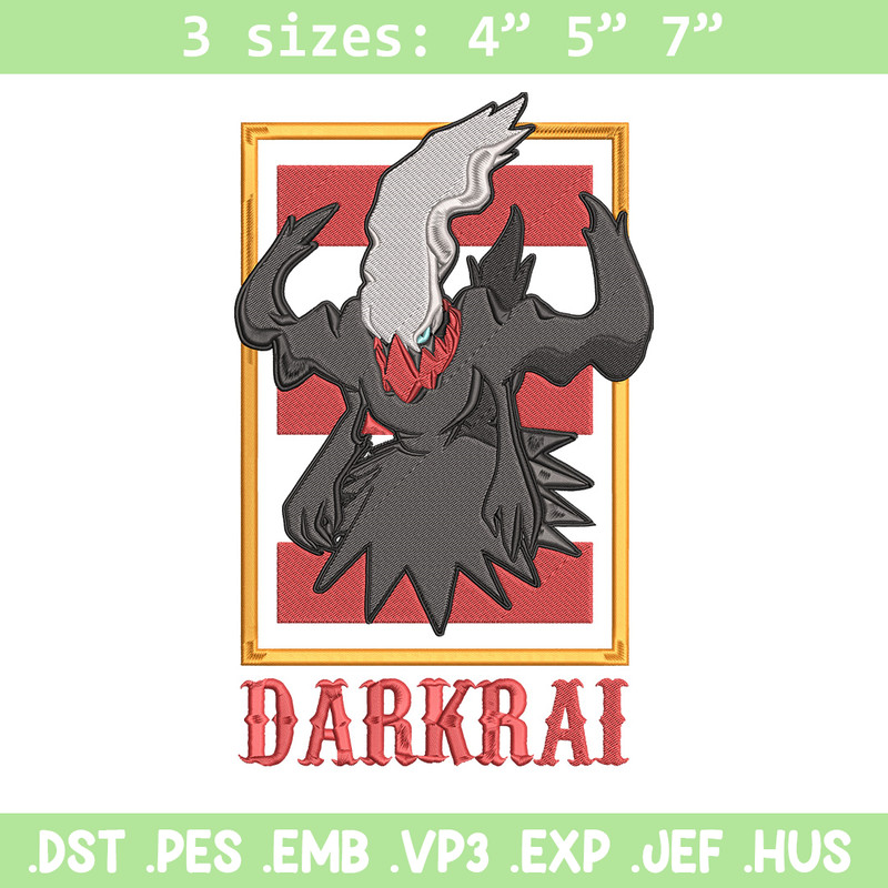 Darkrai poster Embroidery Design, Pokemon Embroidery, Embroidery File, Anime Embroidery, Anime shirt, Digital download.jpg