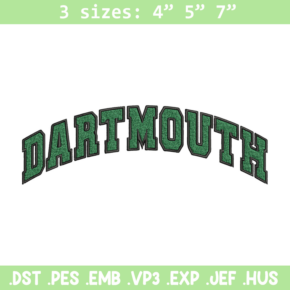 Dartmouth logo embroidery design, Baseball embroidery, Sport embroidery, logo sport embroidery, Embroidery design.jpg