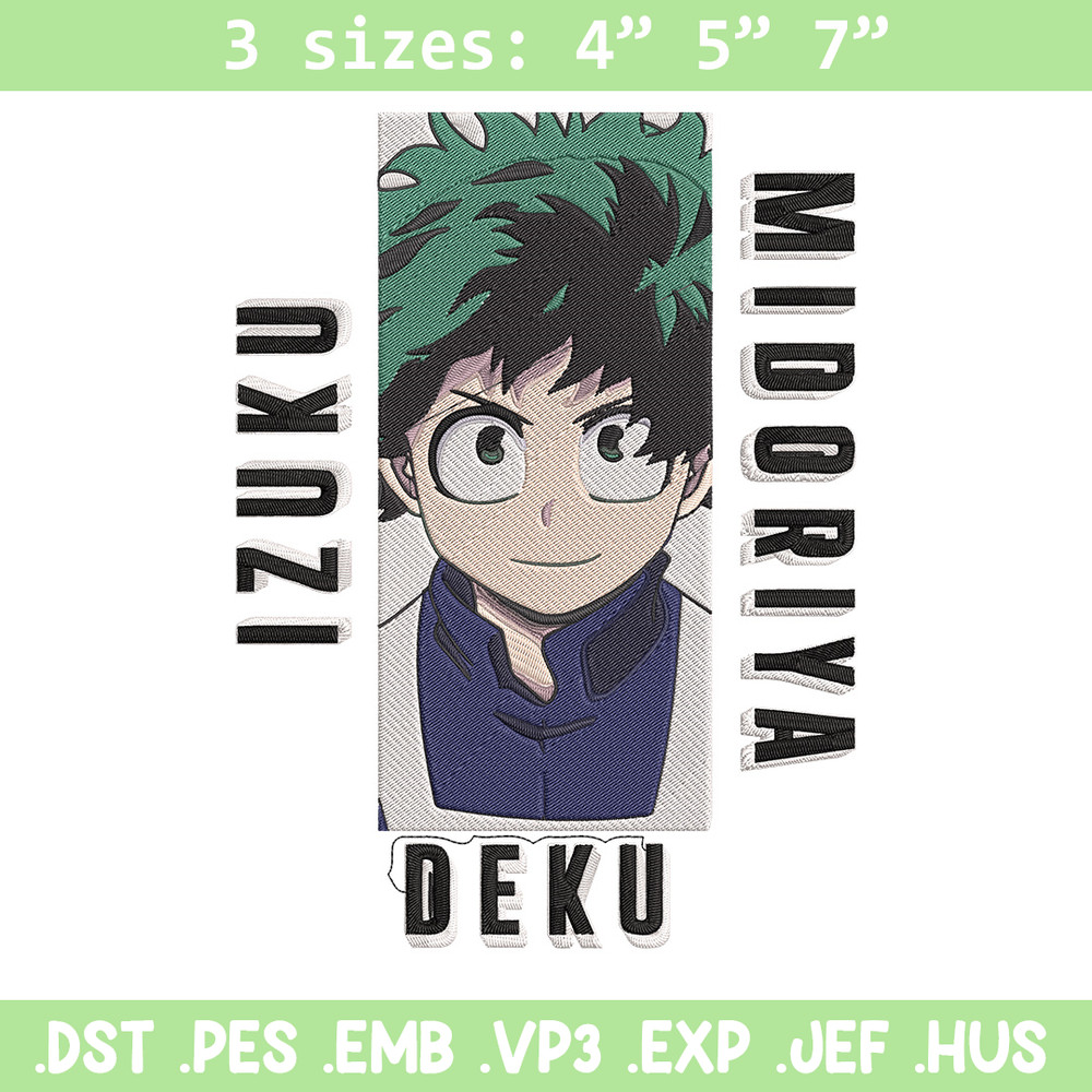Deku poster Embroidery Design, Mha Embroidery, Embroidery File, Anime Embroidery, Anime shirt, Digital download.jpg