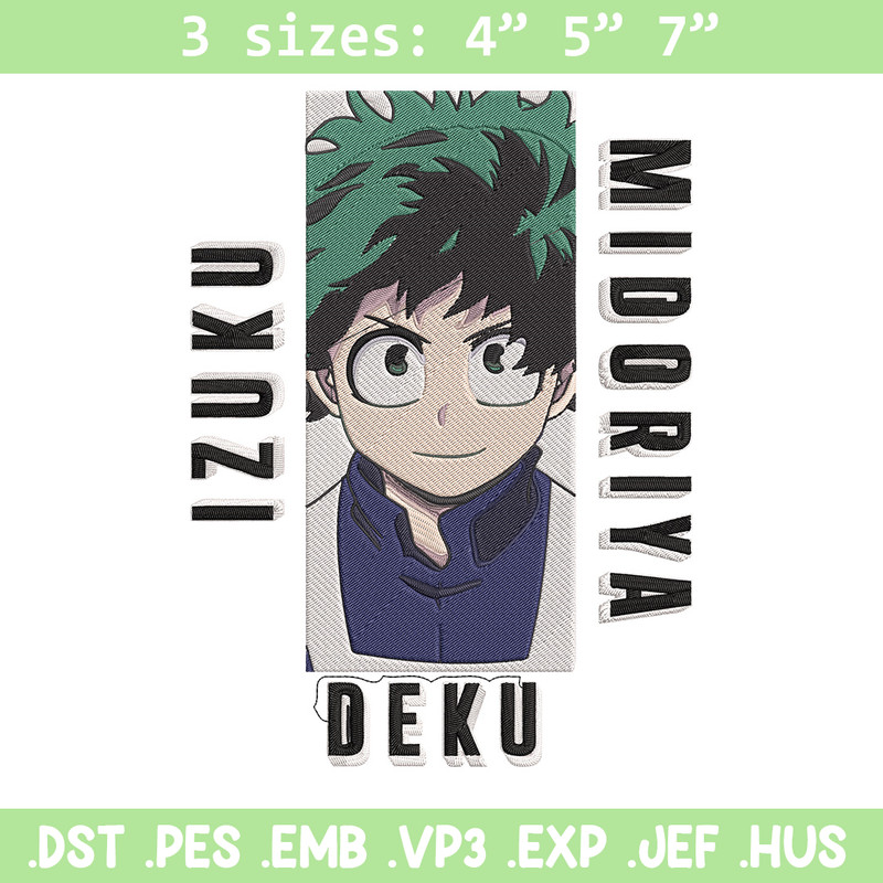 Deku poster Embroidery Design, Mha Embroidery, Embroidery File, Anime Embroidery, Anime shirt, Digital download.jpg