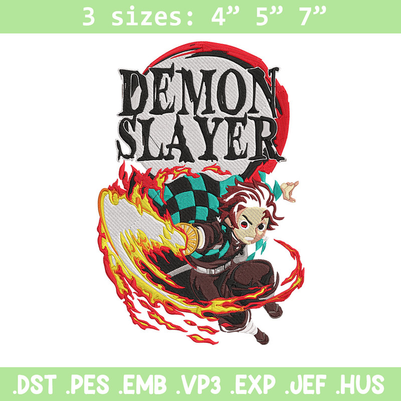 Demon slayer poster Embroidery Design, Demon slayer Embroidery, Embroidery File, Anime Embroidery, Digital download.jpg