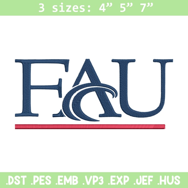 Florida Atlantic logo embroidery design, NCAA embroidery, Sport embroidery, logo sport embroidery, Embroidery design..jpg