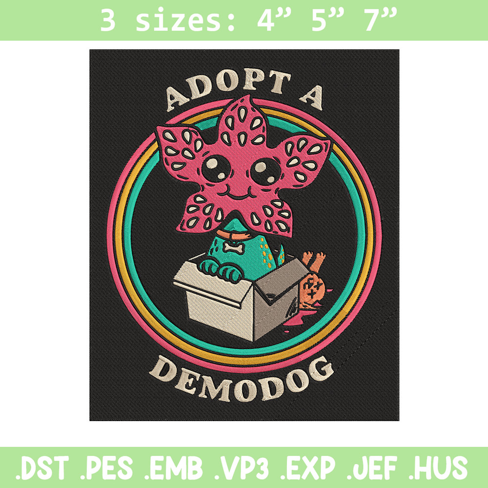 Adpot a demodog Embroidery Design, Demodog Embroidery, Embroidery File, Anime Embroidery, Anime shirt, Digital download.jpg