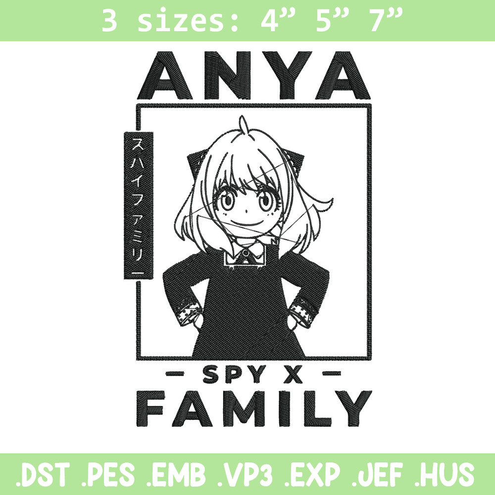 Anya poster Embroidery Design, Spy x family Embroidery, Embroidery File, Anime Embroidery, Anime shirt, Digital download.jpg