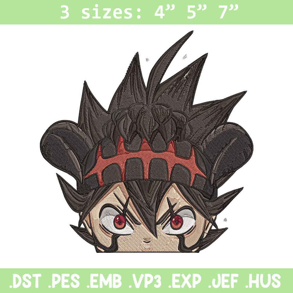 Asta Peeker Embroidery Design, Black clover Embroidery, Embroidery File, Anime Embroidery, Anime shirt, Digital download.jpg