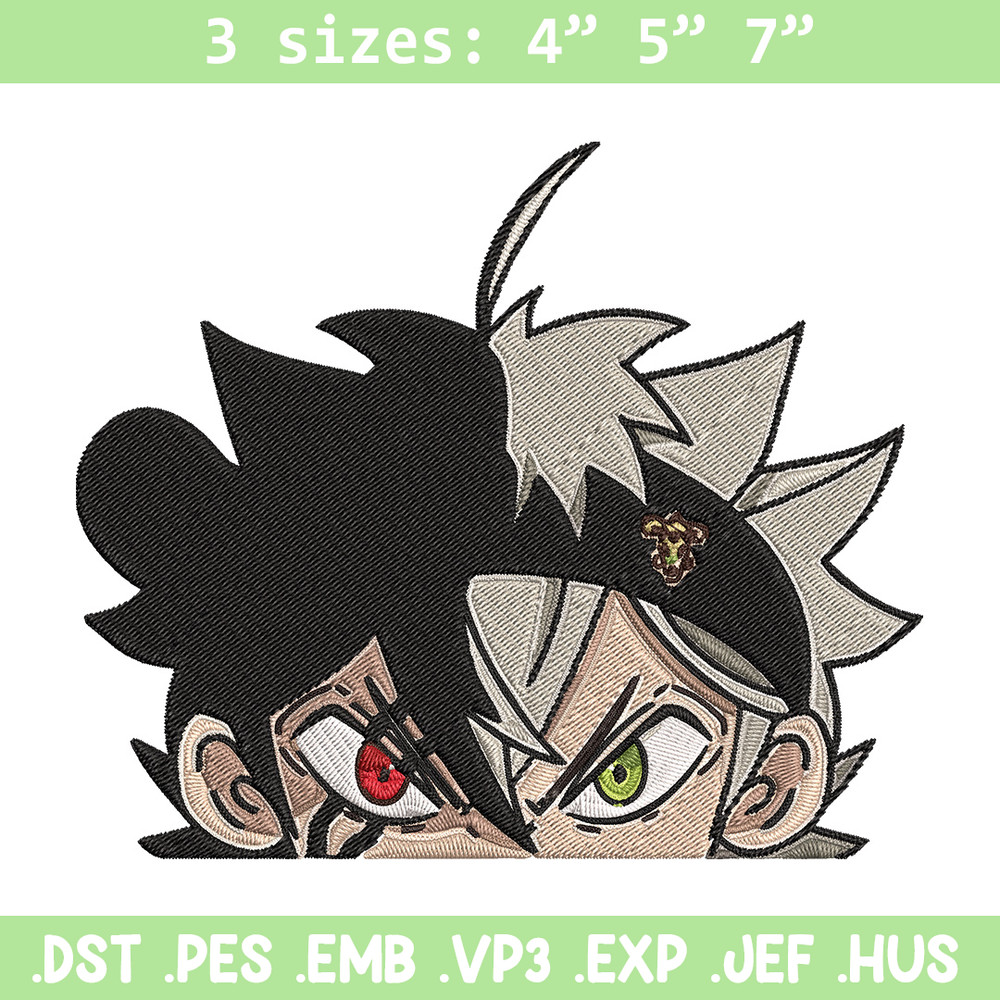 Asta Peeker Embroidery Design, Black clover Embroidery, Embroidery File, Anime Embroidery, Anime shirt,Digital download.jpg