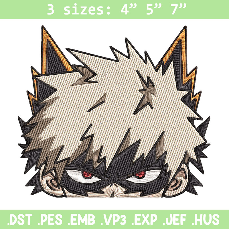 Bakugo Peeker Embroidery Design, Mha Embroidery, Embroidery File, Anime Embroidery, Anime shirt, Digital download.jpg