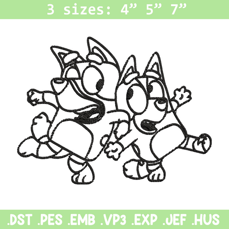 Bingo Bluey Coloring Pages Embroidery, Bluey Embroidery, Embroidery File, cartoon design, logo shirt, Digital download..jpg