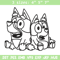Bluey Bingo Coloring Pages Embroidery, Bluey Embroidery, Embroidery File, cartoon design, logo shirt, Digital download..jpg