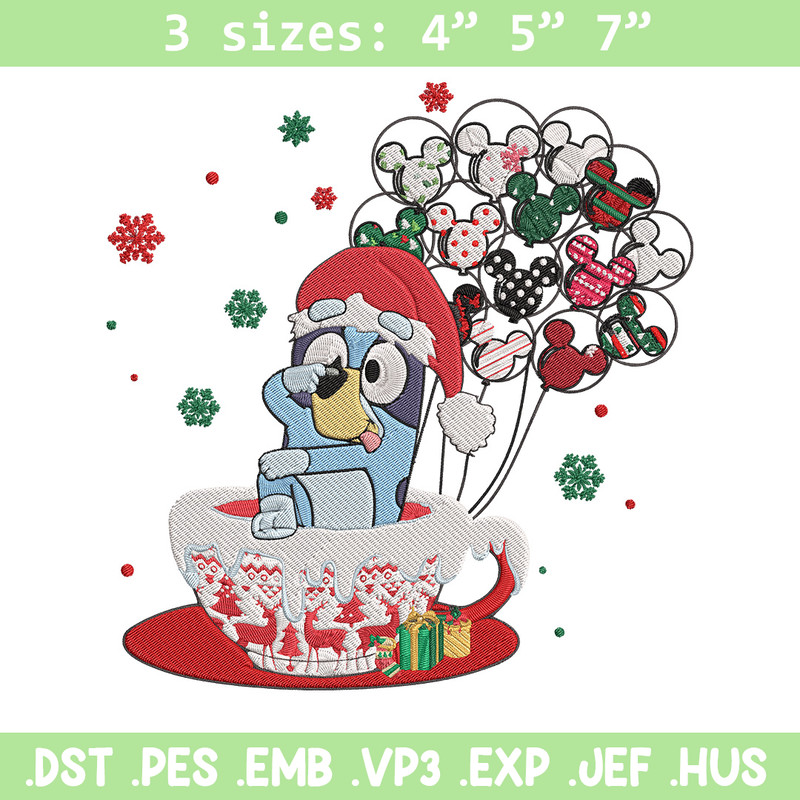 Bluey chrismas Embroidery Design,Bluey Embroidery, Embroidery File, Chrismas Embroidery, Anime shirt, Digital download.jpg