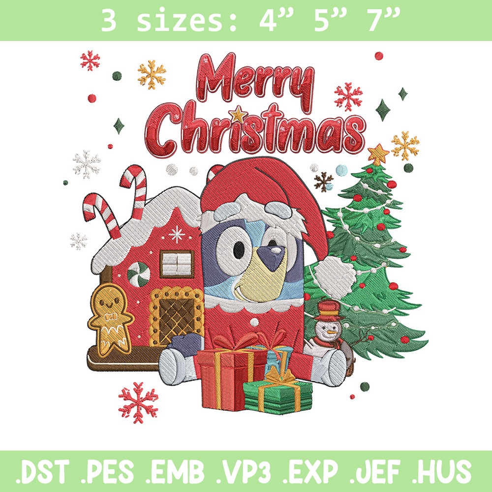 Bluey merry chrismas Embroidery Design,Bluey Embroidery, Embroidery File, Chrismas Embroidery, Digital download.jpg