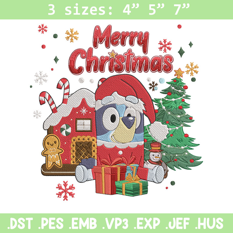 Bluey merry chrismas Embroidery Design,Bluey Embroidery, Embroidery File, Chrismas Embroidery, Digital download.jpg