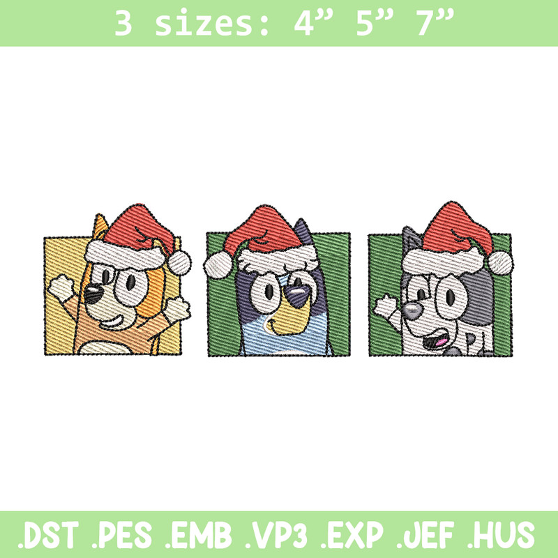 Bluey poster embroidery design, Bluey embroidery, Chrismas design, Embroidery file, Embroidery shirt,Digital download.jpg