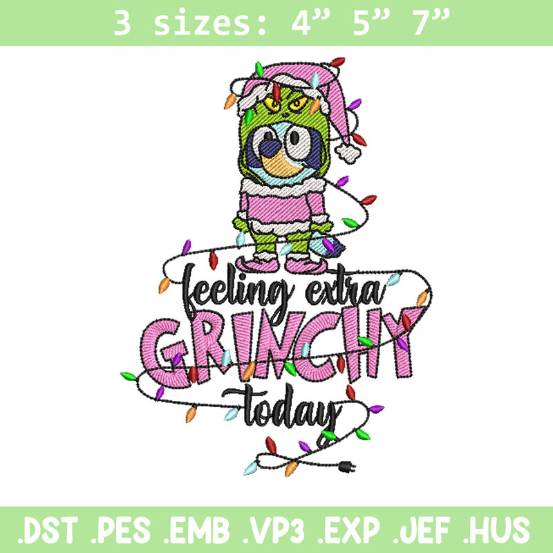 Bluey x grinch embroidery design, Bluey embroidery, Chrismas design, Embroidery file, Embroidery shirt, Digital download.jpg