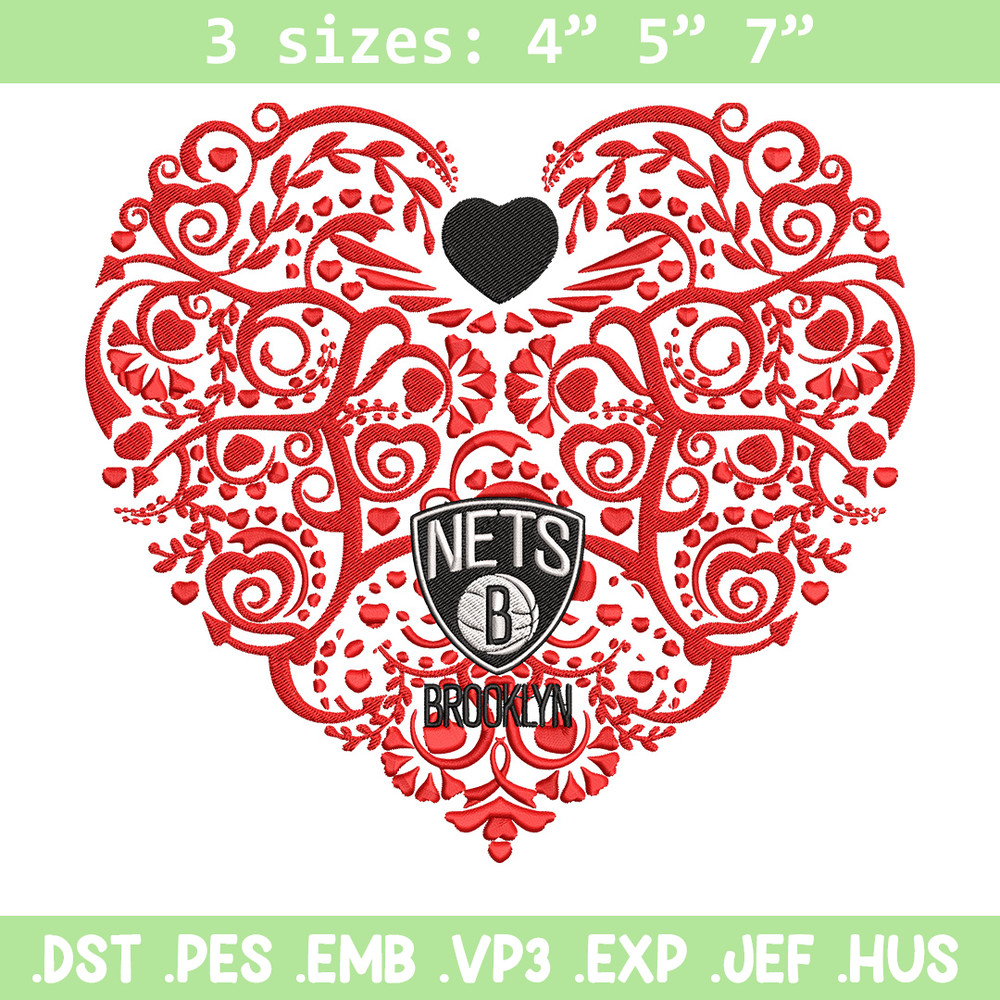 Brooklyn Nets heart embroidery design, NBA embroidery,Sport embroidery, Logo sport embroidery, Embroidery design.jpg