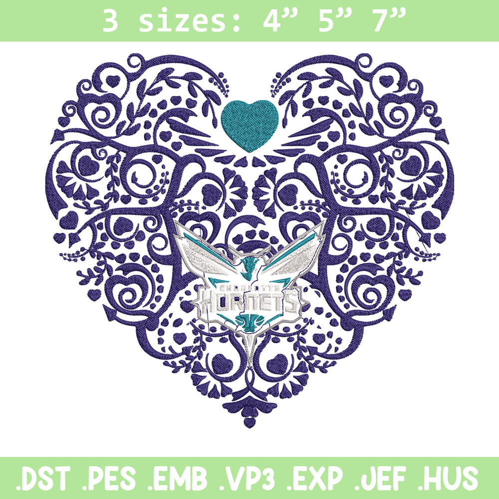Charlotte Hornets heart embroidery design, NBA embroidery, Sport embroidery, Embroidery design, Logo sport embroidery..jpg