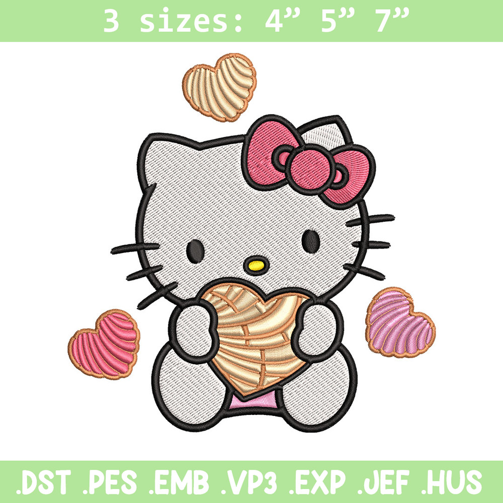 Concha Hello Kitty Embroidery Design, Hello Kitty cartoon Embroidery, Embroidery File, Cartoon shirt, Digital download..jpg