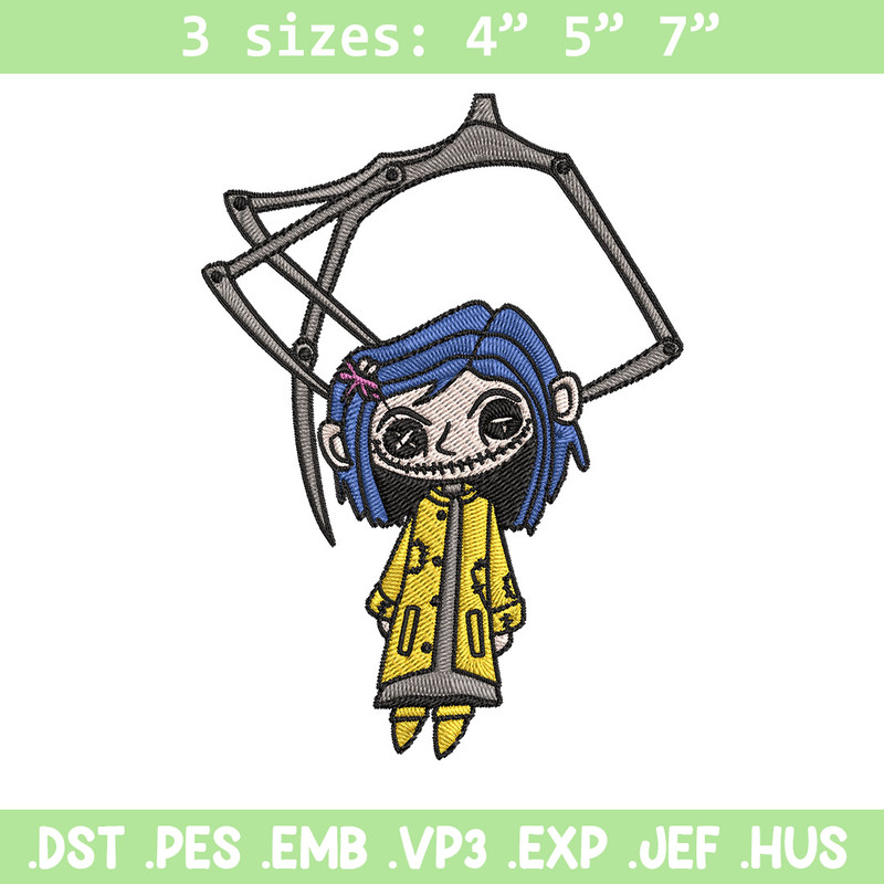 Coraline Horror Embroidery Design, Coraline Horror Embroidery, Embroidery File, Cartoon shirt, Digital download..jpg