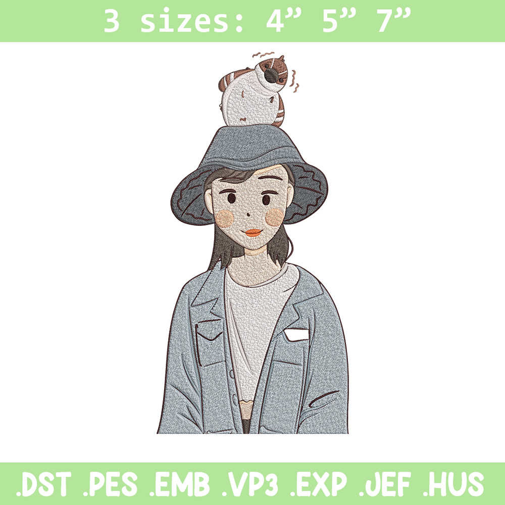 Cute girl Embroidery Design, Cartoon Embroidery, Embroidery File, Anime Embroidery, Anime shirt, Digital download.jpg