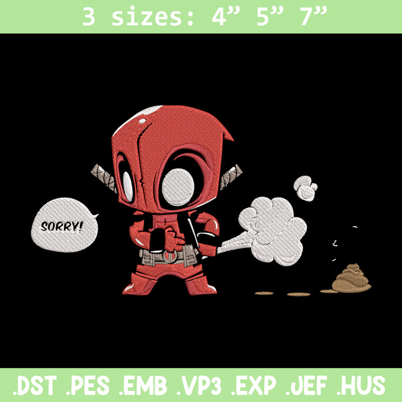 Deadpool chibi Embroidery Design, Deadpool Embroidery, Embroidery File, Anime Embroidery, Anime shirt, Digital download.jpg