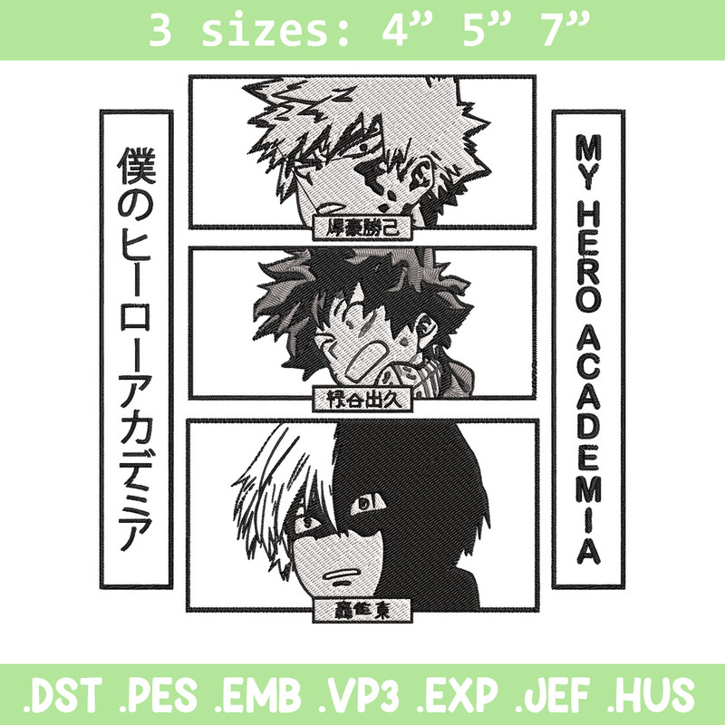 Deku friends Embroidery Design, Mha Embroidery, Embroidery File, Anime Embroidery, Anime shirt, Digital download..jpg